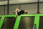 Man Backflipping on Trampoline